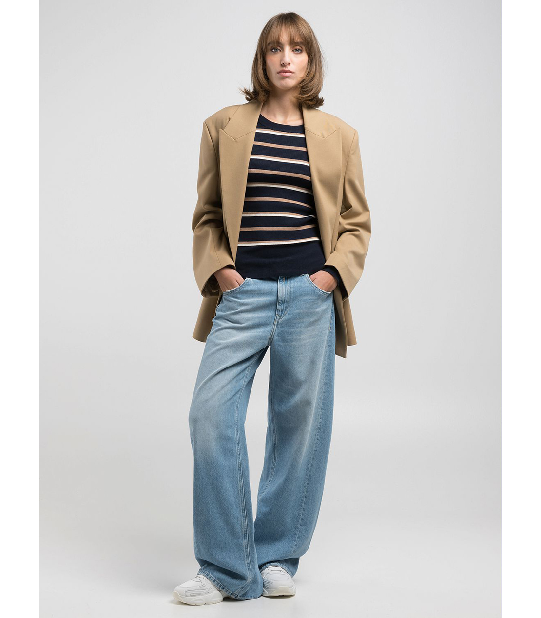 バギーフィットNARJAテンセルコットンデニム 詳細画像 ブルー 3